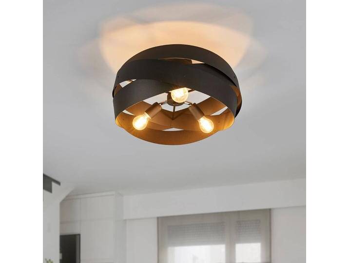 Deckenlampe Tornado Domiluce, dimmbar, schwarz, für Wohn- / Esszimmer, Metall, Modern, Deckenlampe von lampenwelt.de