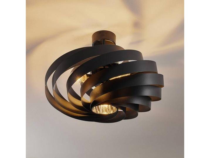 Deckenlampe Vento Domiluce, dimmbar, schwarz, für Wohn- / Esszimmer, Metall, Modern, Deckenlampe von lampenwelt.de