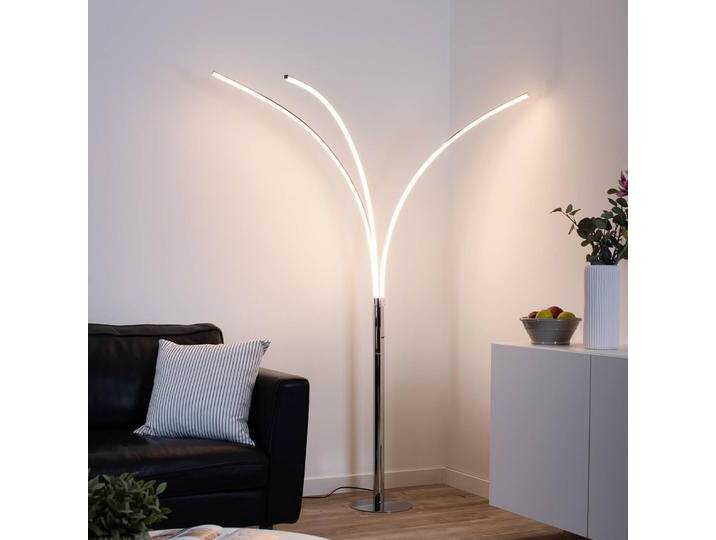 JUST LIGHT. GmbH LED Stehlampe Maja, chrom / silber, für Wohn- / Esszimmer, Metall, Modern, LED Stehlampe von lampenwelt.de