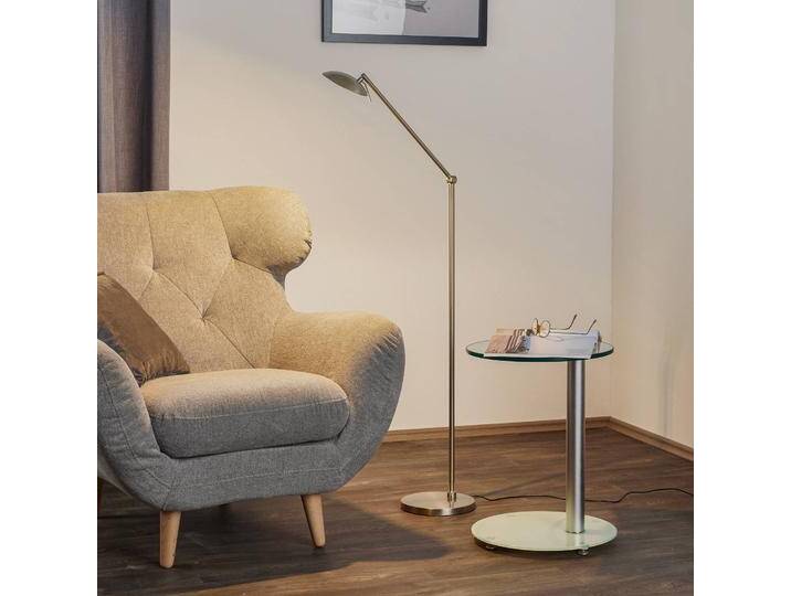 Knapstein Neigbare LED-Stehleuchte Tija mit Tastdimmer für Wohn & Esszimmer - Alu - Modern - Metall von lampenwelt.de