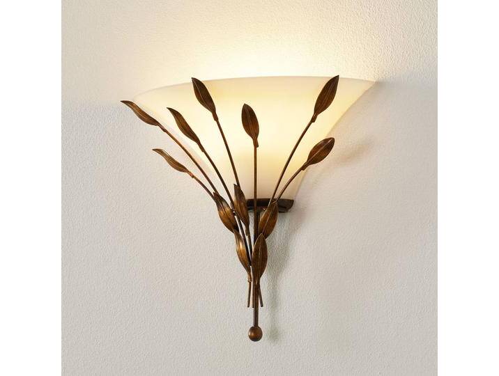 Kögl Wandleuchte CAMPANA mit Blattdekor für Wohn & Esszimmer - Braun - Landhaus - Metall von lampenwelt.de