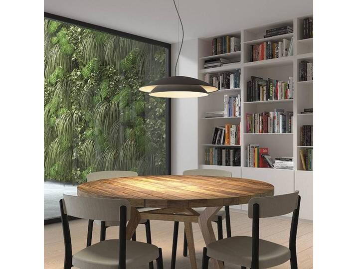 LEDS-C4 Hängelampe Noway Big, dimmbar, schwarz, für Wohn- / Esszimmer, Metall, Modern von lampenwelt.de