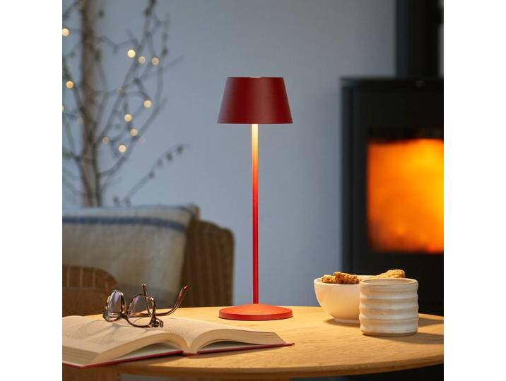 LOOM DESIGN LED-Akku-Terrassenlampe Modi rubinrot 36 cm CCT Modi, dimmbar, rot, für Wohn- / Esszimmer, Aluminium, Modern von lampenwelt.de