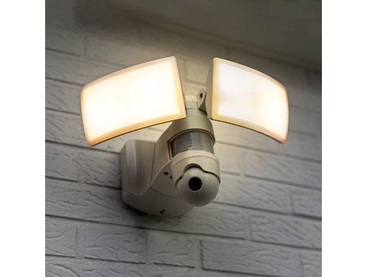LUTEC connect LED-Außenwandleuchte Libra Kamera Sensor Libra, dimmbar, weiß / opal, Kunststoff, Modern, Smart Home Wandleuchte außen von lampenwelt.de