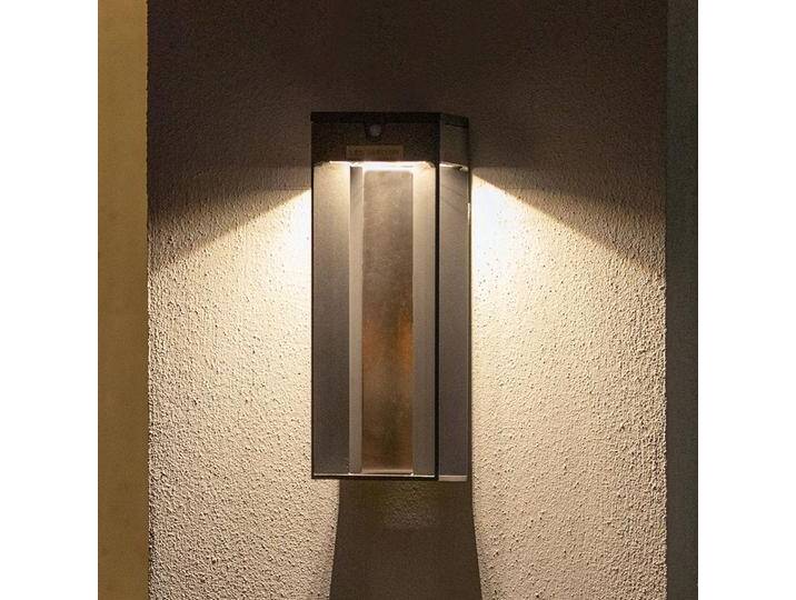 Les Jardins LED-Solarwandleuchte Blade mit Sensor, grau Blade, dimmbar, alu / grau / zink, Aluminium, Solarleuchte außen von lampenwelt.de