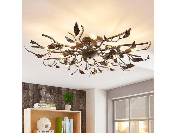 Deckenlampe Yos Lindby, dimmbar, schwarz, für Schlafzimmer, Metall, Florentiner, Deckenlampe Deckenlampe Yos Lindby, dimmbar, schwarz, für Schlafzimmer, Metall, Florentiner, Deckenlampe von lampenwelt.de