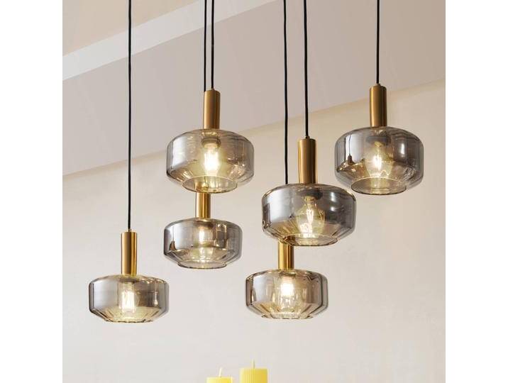 Glas Hängelampe Hildur Lindby, dimmbar, alu / grau / zink, für Wohn- / Esszimmer, Glas, Pendelleuchte Glas Hängelampe Hildur Lindby, dimmbar, alu / grau / zink, für Wohn- / Esszimmer, Glas, Pendelleuchte von lampenwelt.de