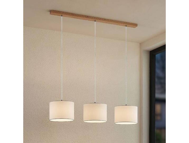 Lindby Hängeleuchte Imarin, 3-flg., weiß, Textil, 100cm für Wohn & Esszimmer - Modern - Holz Lindby Hängeleuchte Imarin, 3-flg., weiß, Textil, 100cm für Wohn & Esszimmer - Modern - Holz von lampenwelt.de