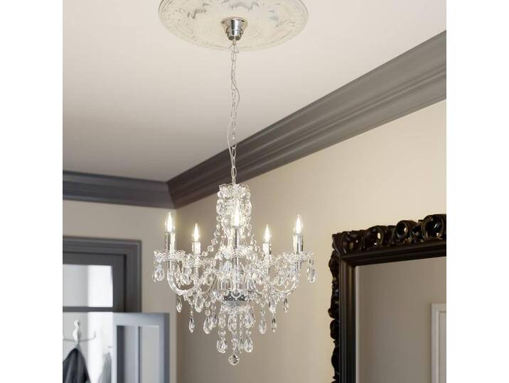 Kronleuchter Merida Lindby, dimmbar, klar / transparent, für Wohn- / Esszimmer, Antik, Kronleuchter von lampenwelt.de