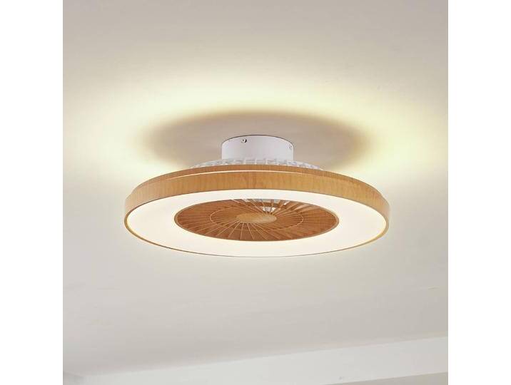 Lindby LED-Deckenventilator Teleo, Ø 58 cm, holzfarben, CCT Teleo Lindby, dimmbar, Holz hell, für Wohn- / Esszimmer, Kunststoff, Modern von lampenwelt.de