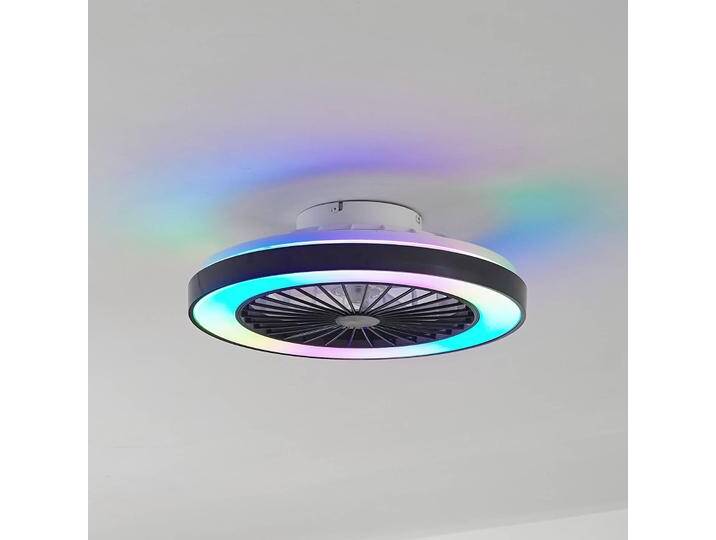 Lindby LED-Deckenventilator Teleo, Ø48 cm, schwarz, DC, Tuya Teleo Lindby, dimmbar, schwarz, für Wohn- / Esszimmer, Kunststoff, Modern von lampenwelt.de