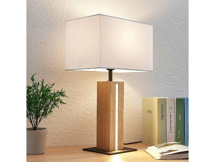 Tischlampe Garry Lindby, dimmbar, weiß / opal, für Wohn- / Esszimmer, Textil / Stoff / Seide, Modern, Tischlampe von lampenwelt.de