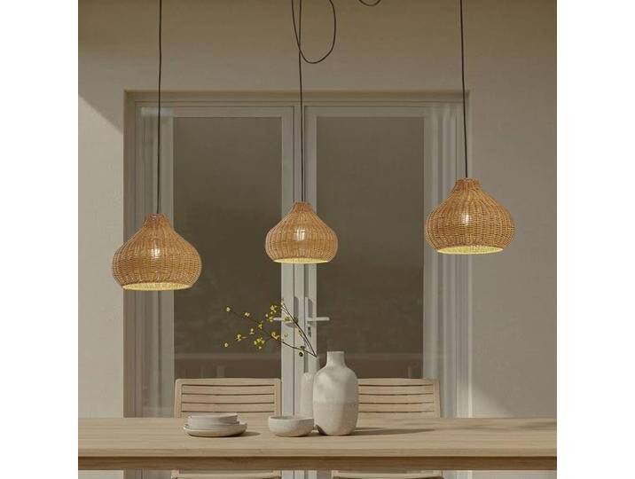 Lucande Außenhängelampe Taniola, 3-flg., beige, Rattan, IP44 Taniola Lucande, dimmbar, Holz hell, Holz, Landhaus / Rustikal Lucande Außenhängelampe Taniola, 3-flg., beige, Rattan, IP44 Taniola Lucande, dimmbar, Holz hell, Holz, Landhaus / Rustikal von lampenwelt.de
