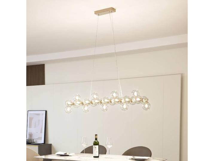 Glas Hängelampe Naelen Lucande, dimmbar, messing / gold, für Wohn- / Esszimmer, Metall, Modern, Pendelleuchte Glas Hängelampe Naelen Lucande, dimmbar, messing / gold, für Wohn- / Esszimmer, Metall, Modern, Pendelleuchte von lampenwelt.de