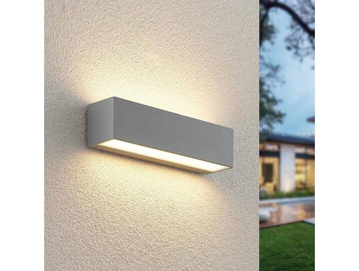 LED Aussenwandleuchte Lengo Lucande, alu / grau / zink, Aluminium, Modern, LED Wandleuchte außen von lampenwelt.de