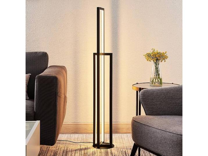 LED Stehlampe Hylda Lucande, dimmbar, schwarz, für Wohn- / Esszimmer, Aluminium, Modern, LED Stehlampe von lampenwelt.de