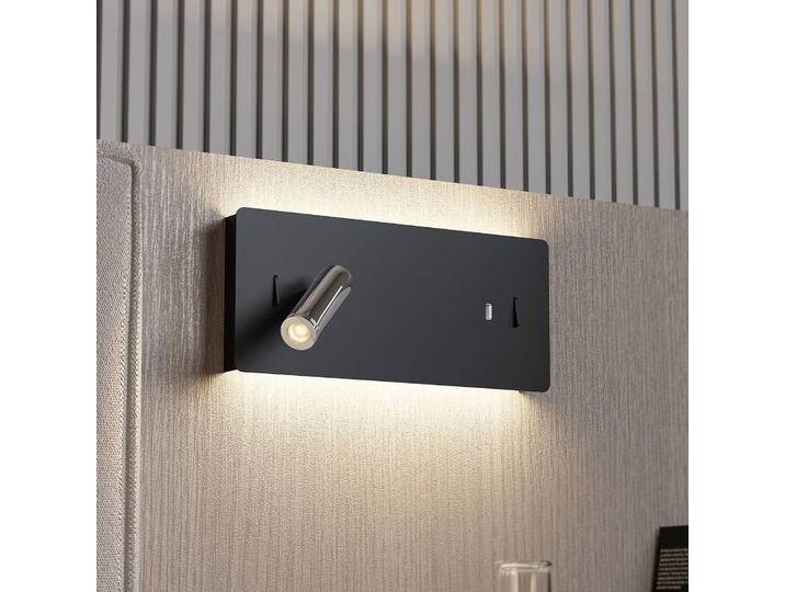 Wandlampe Kimo Lucande, schwarz, für Wohn- / Esszimmer, Metall, Modern, LED Wandleuchte, Wandlampe Innen von lampenwelt.de