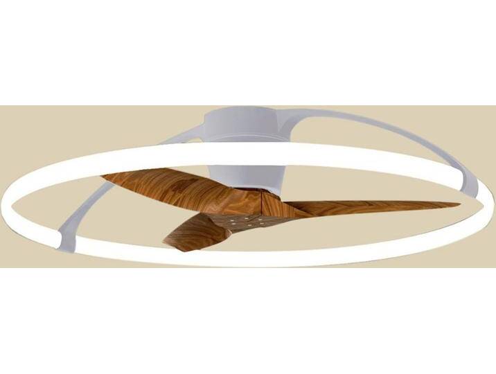 Mantra Iluminación Smart LED-Deckenventilator Nepal, silber/nussbaum, DC, leise dimmbar, Holz dunkel, für Wohn- / Esszimmer, Metall, Modern von lampenwelt.de