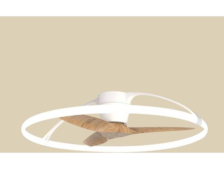 Mantra Iluminación Smart LED-Deckenventilator Nepal, weiß/buche, DC, leise dimmbar, Holz hell, für Wohn- / Esszimmer, Metall, Modern von lampenwelt.de