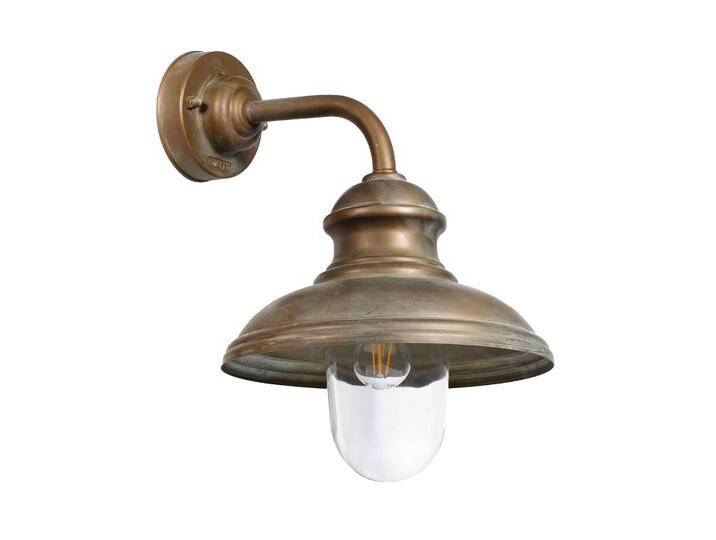 Moretti Luce Aussenwandleuchte Little Mill, dimmbar, bronze / altmessing, Messing, Antik von lampenwelt.de
