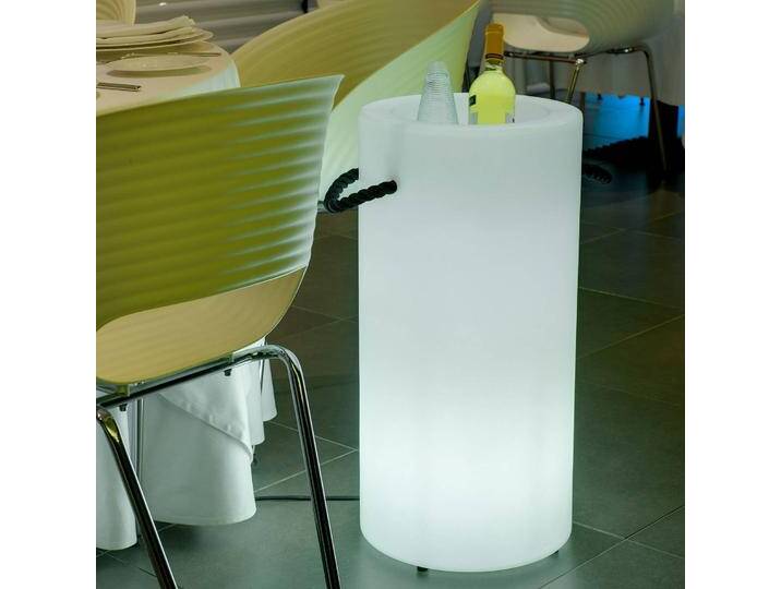 Newgarden Palma LED-Flaschenkühler Solar + Akku Palma, dimmbar, weiß / opal, Kunststoff, Modern von lampenwelt.de