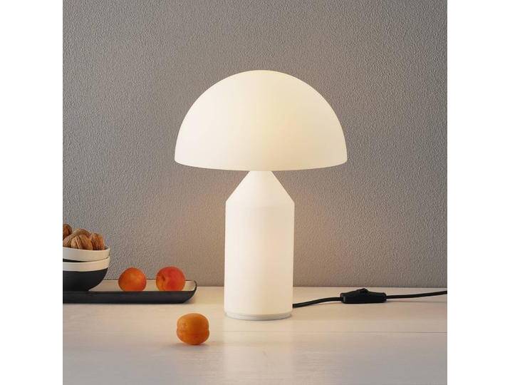 Oluce Design Tischlampe ATOLLO, weiß / opal, für Wohn- / Esszimmer, Metall, Design, Tischlampe von lampenwelt.de