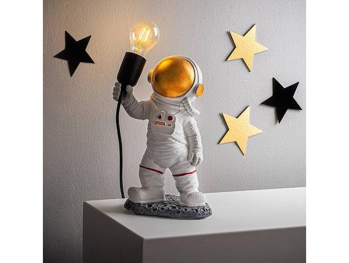 Tischlampe Astronaut-1 Opviq, weiß / opal, für Wohn- / Esszimmer, Kunststoff, Junges Wohnen, Tischlampe von lampenwelt.de