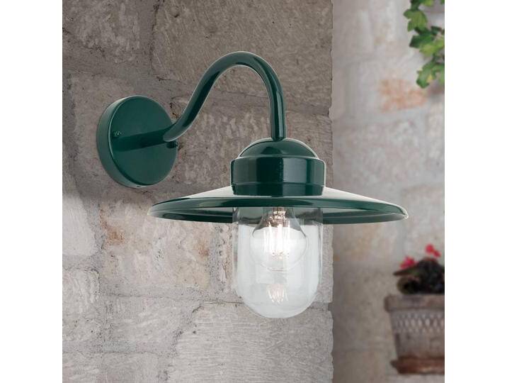 ORION Aussenwandleuchte Edward, dimmbar, grün, Aluminium, Vintage, Wandleuchte außen von lampenwelt.de