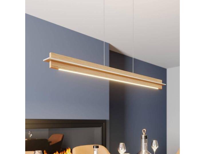 Hängelampe Lexa Quitani, dimmbar, Holz hell, für Wohn- / Esszimmer, Holz, Modern, Pendelleuchte von lampenwelt.de