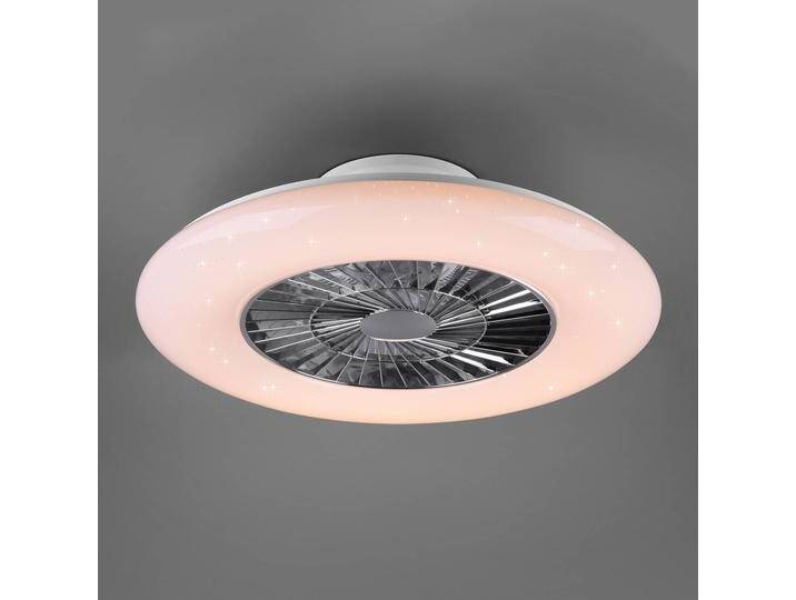 Reality Leuchten LED-Deckenventilator Visby, Ø 60cm, Tunable White dimmbar, weiß / opal, für Schlafzimmer, Kunststoff, Modern von lampenwelt.de