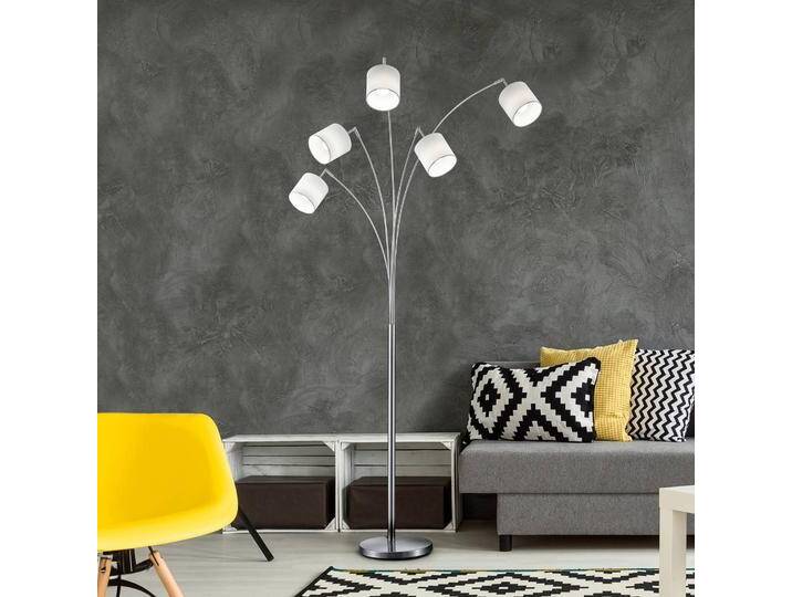 Reality Leuchten Stehlampe Tommy, alu / grau / zink, für Wohn- / Esszimmer, Textil / Stoff / Seide, Modern, Stehlampe von lampenwelt.de