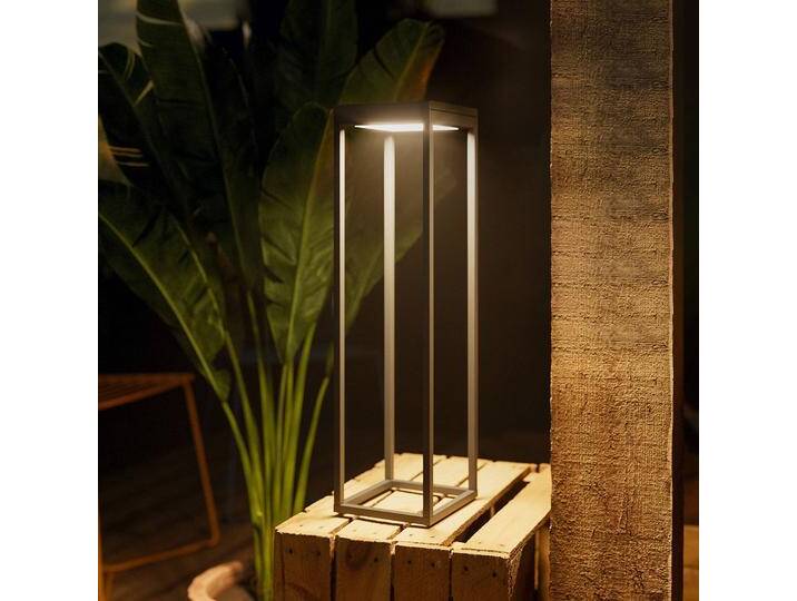 Sigor LED-Solarleuchte Numove, graphitgrau, Höhe 52,5 cm dimmbar, alu / grau / zink, Aluminium, Modern, Solarleuchten von lampenwelt.de