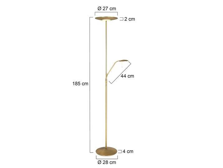 Steinhauer Deckenfluter Zodiac, dimmbar, messing / gold, für Wohn- / Esszimmer, Metall, Modern, Stehlampe von lampenwelt.de