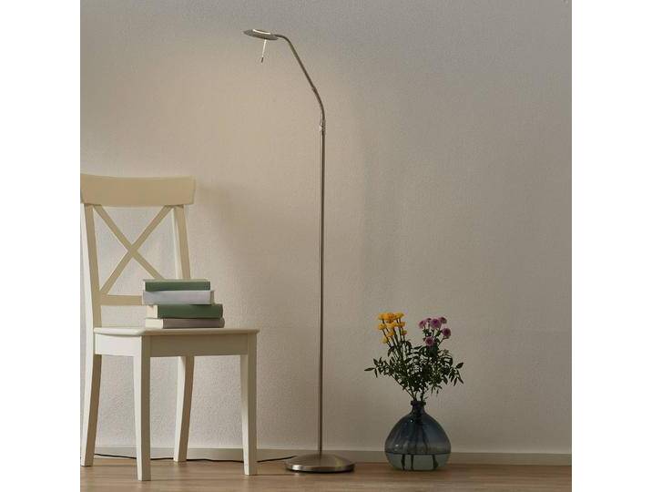 Steinhauer LED Stehlampe Zenith, dimmbar, alu / grau / zink, für Wohn- / Esszimmer, Metall, Modern, LED Stehlampe von lampenwelt.de
