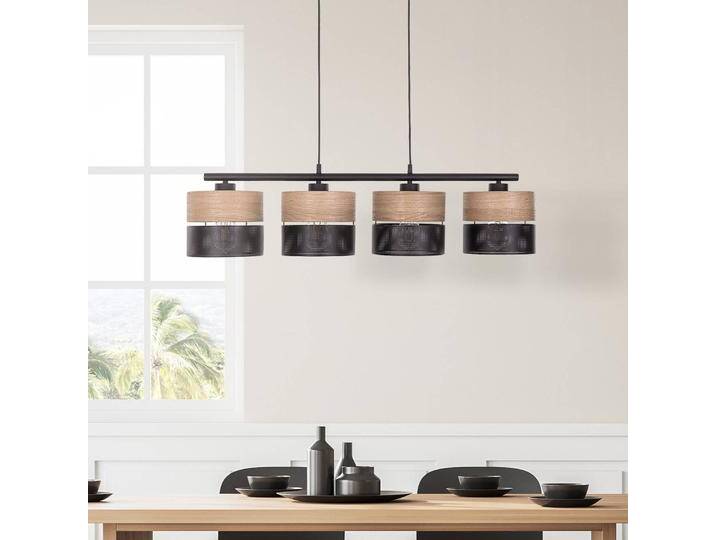 Hängelampe Nicol TK Lighting, dimmbar, Holz hell, für Wohn- / Esszimmer, Modern, Pendelleuchte von lampenwelt.de
