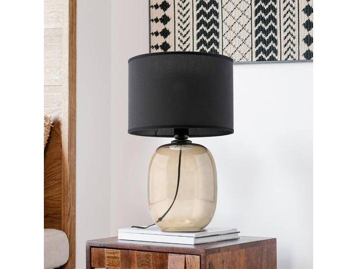Tischlampe Melody TK Lighting, schwarz, für Wohn- / Esszimmer, Textil / Stoff / Seide, Tischlampe von lampenwelt.de