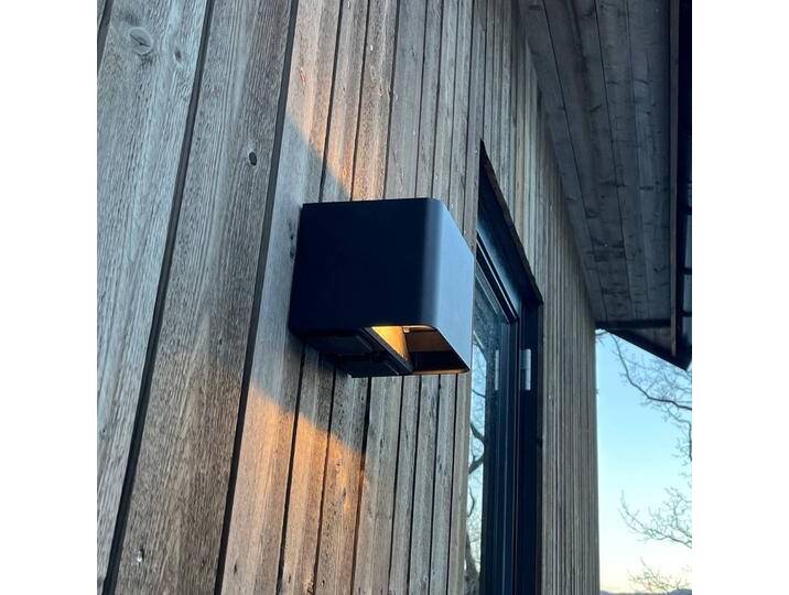 The Light Group LED Aussenwandleuchte SLC Shadow, dimmbar, schwarz, Aluminium, Modern, LED Wandleuchte außen von lampenwelt.de