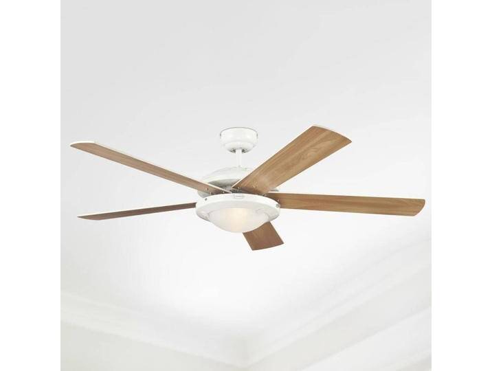 Westinghouse Comet 2 Ventilator mit Licht COMET, Holz hell, für Wohn- / Esszimmer, Holz, Modern von lampenwelt.de