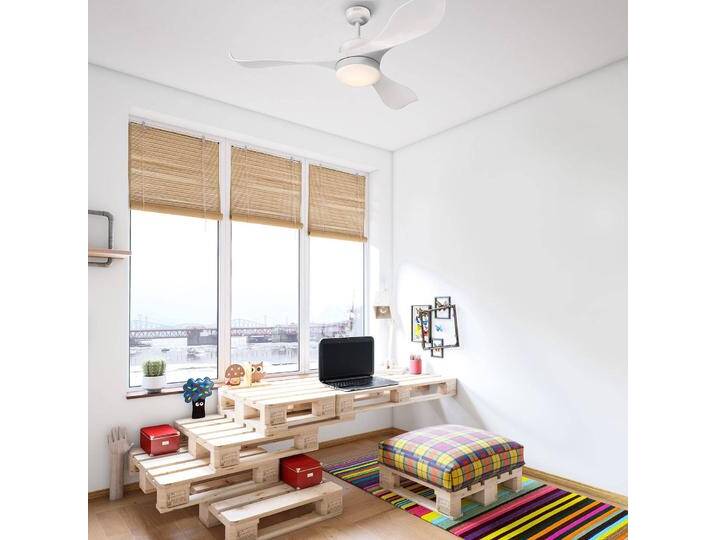 Westinghouse Pierre Deckenventilator mit LED, weiß Pierre, dimmbar, weiß / opal, für Wohn- / Esszimmer, Kunststoff, Modern von lampenwelt.de