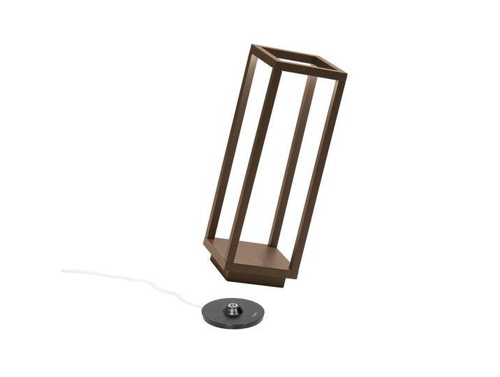 Zafferano Home LED-Akku-Laterne IP54 corten Home, dimmbar, braun / rost, für Wohn- / Esszimmer, Aluminium von lampenwelt.de