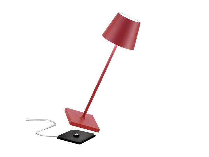 Zafferano Poldina Akku-Tischlampe IP65 rot Poldina, dimmbar, rot, für Wohn- / Esszimmer, Aluminium, Modern von lampenwelt.de