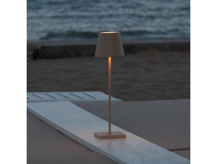 Zafferano Poldina Akku-Tischlampe IP65 sand Poldina, dimmbar, creme / amber, für Wohn- / Esszimmer, Aluminium, Modern von lampenwelt.de