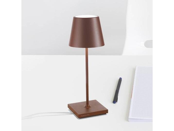Zafferano Poldina mini Akku-Tischlampe IP65 corten mini, dimmbar, braun / rost, für Wohn- / Esszimmer, Aluminium, Modern von lampenwelt.de