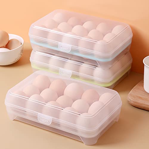 Glas-Eierhalter für Kühlschrank, Eieraufbewahrungsbox Hohe Kapazität Anti-Kollision 15 Gitter Kühlschrank Eierbox Küchenzubehör Rosa von lamphle