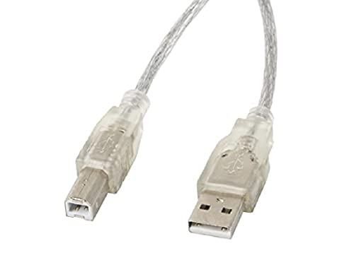 Lanberg CA-USBA-12CC-0050-TR USB 2.0 A-Stecker auf USB 2.0 B-Stecker Kabel mit Ferritenkern Durchsichtig, 5m klar von Lanberg