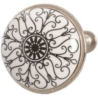 Knauf Ornament Schwarz Silber Möbelknopf 3cm Knauf Ornament Schwarz Silber Möbelknopf 3cm von landhausimpressionen