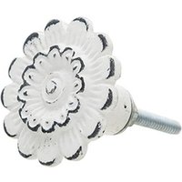 Möbelknauf Griff Blume Eisen Weiß Shabby Möbelknopf Schubladengriff Möbelknauf Griff Blume Eisen Weiß Shabby Möbelknopf Schubladengriff von landhausimpressionen