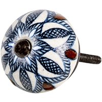 Möbelknauf Keramik Weiß Blau Möbelknauf Keramik Weiß Blau von landhausimpressionen