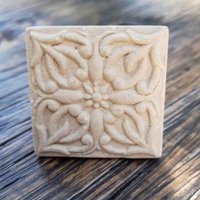 Möbelknauf Schrankgriff Schubladengriff Möbelknopf Quadratisch Keramik Natur Ornament Für Diy von landhausimpressionen