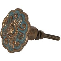 Möbelknauf Sonne Türkis Gold Antik Metall Möbelknopf 43 cm von landhausimpressionen
